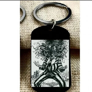 Beetlejuice horror art keychain
